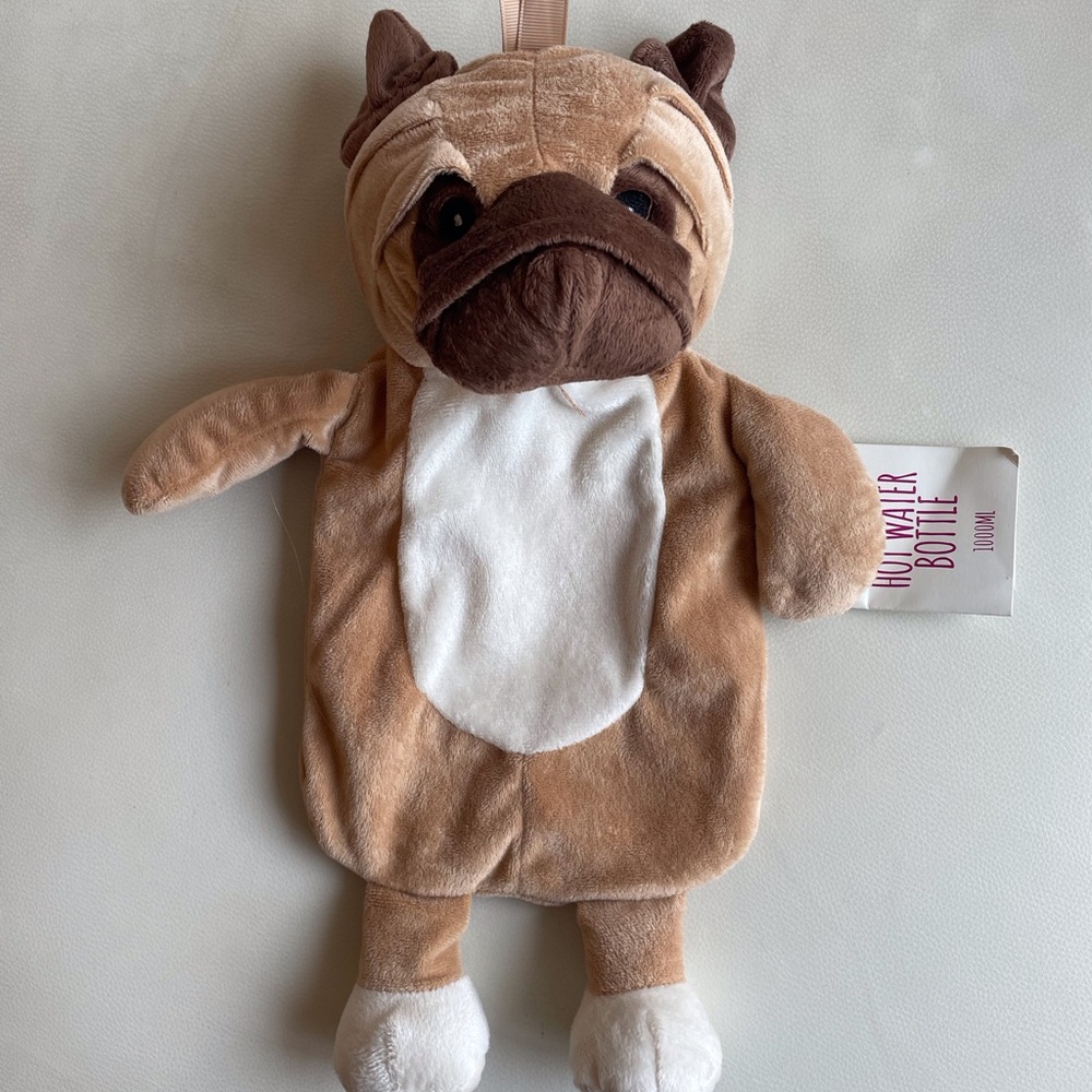 Pug dog hot water bottle
